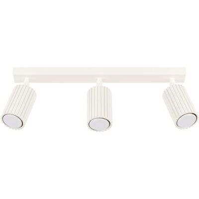 SOLLUX lighting Plafonnier LED Spot de Plafond en Aluminium 3 Abat-jours 45 x 6,5 x 16,5 cm Karbon Beige SOLLUX lighting Plafonnier LED Spot de Plafond en Aluminium 3 Abat-jours 45 x 6,5 x 16,5 cm Karbon Beige