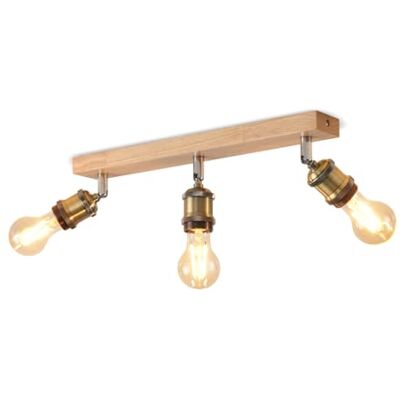 LVWIT Plafonnier 3 Spots LED E27, Luminaires Intérieur Vintage, Plafonnier Bois avec Base Rectangulaire, Applique Murale Chambre, Lustre salle à Manger(Sans Ampoules) LVWIT Plafonnier 3 Spots LED E27, Luminaires Intérieur Vintage, Plafonnier Bois avec Base Rectangulaire, Applique Murale Chambre, Lustre salle à Manger(Sans Ampoules)