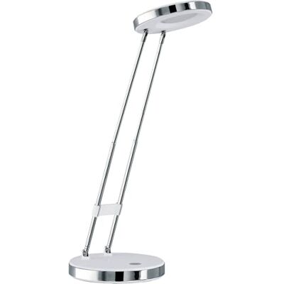 EGLO Lampe de table LED Gexo, lampe de bureau 1 flamme, design classique lampe de bureau en plastique de qualité et acier, lampe de travail blanche chromée EGLO Lampe de table LED Gexo, lampe de bureau 1 flamme, design classique lampe de bureau en plastique de qualité et acier, lampe de travail blanche chromée