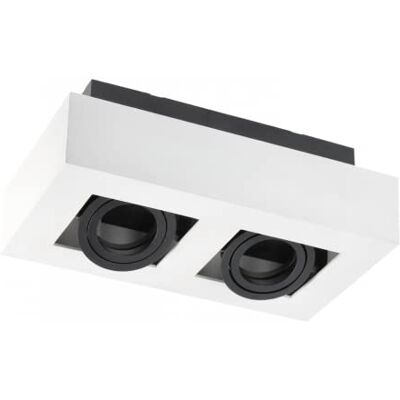 GTV Lighting Plafonnier ASTER Plafonnier Lampe de plafond Lampe de montage en saillie AC 220-240 V, 50/60 Hz, GU10, max. 20 W x 2, IP20, aluminium, double blanc GTV Lighting Plafonnier ASTER Plafonnier Lampe de plafond Lampe de montage en saillie AC 220-240 V, 50/60 Hz, GU10, max. 20 W x 2, IP20, aluminium, double blanc