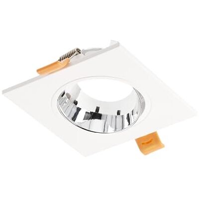 GTV ARIES Spot Encastrable Spot Carré Blanc Chrome en Polycarbonate Design Moderne IP20 Convient pour LED jusqu'à 20W, Idéal pour le Salon, le Bureau et les Espaces Publics GTV ARIES Spot Encastrable Spot Carré Blanc Chrome en Polycarbonate Design Moderne IP20 Convient pour LED jusqu'à 20W, Idéal pour le Salon, le Bureau et les Espaces Publics