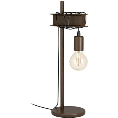 EGLO Lampe de chevet Townshend 4, lampe de table vintage et industrielle lampe de salon en métal brun antique, luminaire design avec interrupteur, douille E27 EGLO Lampe de chevet Townshend 4, lampe de table vintage et industrielle lampe de salon en métal brun antique, luminaire design avec interrupteur, douille E27