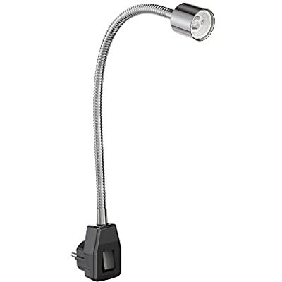 ledscom.de Lampe à prise/lampe de lecture LESCH, col de cygne, interrupteur, chromé/noir, 1x GU10 max. 10W ledscom.de Lampe à prise/lampe de lecture LESCH, col de cygne, interrupteur, chromé/noir, 1x GU10 max. 10W