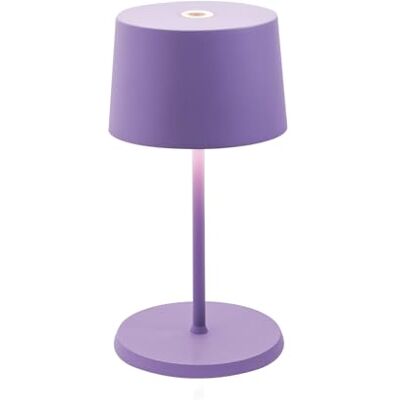 Zafferano , Lampe Olivia Mini, Lampe de Table Portable et Rechargeable avec Contrôle Tactile, Adaptée pour le Salon et l'Extérieur, Dimmer 2700-3000 K, Hauteur 22 cm, Couleur Lilas Zafferano , Lampe Olivia Mini, Lampe de Table Portable et Rechargeable avec Contrôle Tactile, Adaptée pour le Salon et l'Extérieur, Dimmer 2700-3000 K, Hauteur 22 cm, Couleur Lilas