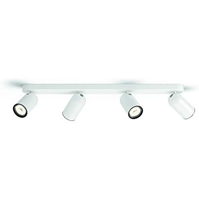 Philips Pongee opbouwspot 4-lichts Wit GU10 Draaibare spots Eenvoudige installatie Exclusief lichtbron Philips Pongee opbouwspot 4-lichts Wit GU10 Draaibare spots Eenvoudige installatie Exclusief lichtbron