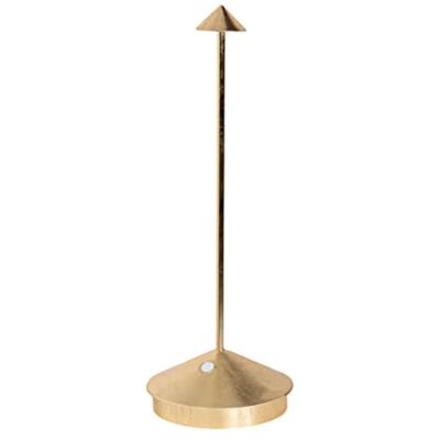 Zafferano , Lampe Pina Pro avec Feuille d'Or, Lampe de Table Rechargeable et Sans Fil avec Contrôle Tactile, Utilisable comme Lampe d'Intérieur, Dimmer, 2700 K, Hauteur 29 cm Zafferano , Lampe Pina Pro avec Feuille d'Or, Lampe de Table Rechargeable et Sans Fil avec Contrôle Tactile, Utilisable comme Lampe d'Intérieur, Dimmer, 2700 K, Hauteur 29 cm