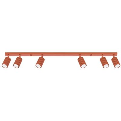 SOLLUX lighting Plafonnier LED Spot de Plafond en Aluminium 6 Abat-jours 117 x 6,5 x 16,5 cm Karbon Ocre Rouge SOLLUX lighting Plafonnier LED Spot de Plafond en Aluminium 6 Abat-jours 117 x 6,5 x 16,5 cm Karbon Ocre Rouge