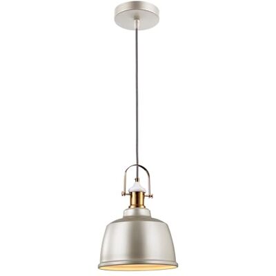 GTV Zenit II Suspension Ø 22,5 cm, abat-jour en métal gris, 1 x E27, IP20, câble textile réglable en hauteur, plafonnier industriel/vintage pour cuisine, salle à manger et salon, éclairage intérieur GTV Zenit II Suspension Ø 22,5 cm, abat-jour en métal gris, 1 x E27, IP20, câble textile réglable en hauteur, plafonnier industriel/vintage pour cuisine, salle à manger et salon, éclairage intérieur