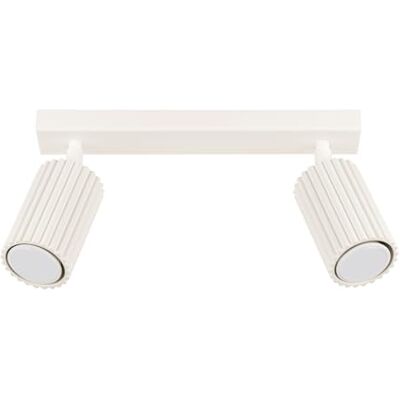 SOLLUX lighting Plafonnier LED Spot de Plafond en Aluminium 2 Abat-jours 30 x 6,5 x 16,5 cm Karbon Beige SOLLUX lighting Plafonnier LED Spot de Plafond en Aluminium 2 Abat-jours 30 x 6,5 x 16,5 cm Karbon Beige