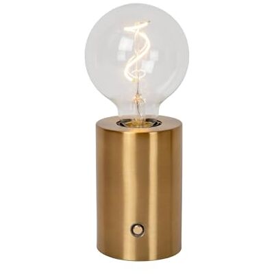 Lucide VIVO - Lampe de Table Rechargeable - Ø 8 cm - LED Dimmable - E27 - 1x1W 2700K - Or Mat / Laiton Lucide VIVO - Lampe de Table Rechargeable - Ø 8 cm - LED Dimmable - E27 - 1x1W 2700K - Or Mat / Laiton