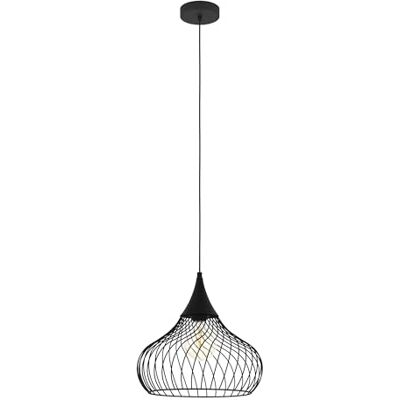 EGLO Suspension Staverton, lampe suspendue vintage 1 flamme, style industriel rétro, suspension en acier, lampe de table à manger, lampe de salon suspendue noire, douille E27 EGLO Suspension Staverton, lampe suspendue vintage 1 flamme, style industriel rétro, suspension en acier, lampe de table à manger, lampe de salon suspendue noire, douille E27