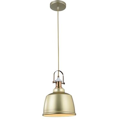 GTV ZENIT II Suspension Ø 22 cm – Métal doré E27 IP20 – Lampe unique pour cuisine, salle à manger, salon – Abat-jour dôme classique, lumière de zone chaude, éclairage intérieur en métal robuste GTV ZENIT II Suspension Ø 22 cm – Métal doré E27 IP20 – Lampe unique pour cuisine, salle à manger, salon – Abat-jour dôme classique, lumière de zone chaude, éclairage intérieur en métal robuste