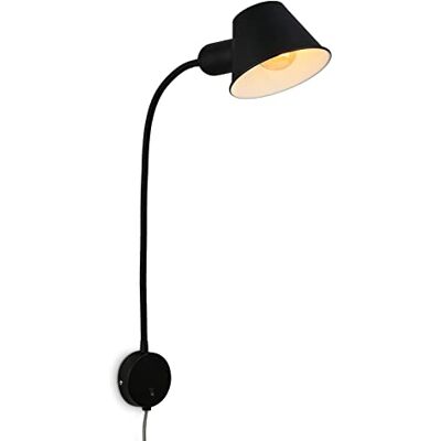 Briloner Lampe de lit flexible, lampe de lit réglable, interrupteur à bascule, 1x E27 douille max. 10 Watt, câble inclus, noir, 55 cm Briloner Lampe de lit flexible, lampe de lit réglable, interrupteur à bascule, 1x E27 douille max. 10 Watt, câble inclus, noir, 55 cm