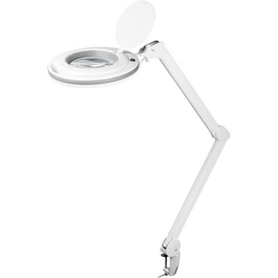 goobay 60362 Lampe loupe LED avec pince / 9 W/lentille en verre cristal de 127 mm/température de couleur 6400 K/grossissement 1,75x / flux lumineux 83-730 lm/blanc goobay 60362 Lampe loupe LED avec pince / 9 W/lentille en verre cristal de 127 mm/température de couleur 6400 K/grossissement 1,75x / flux lumineux 83-730 lm/blanc