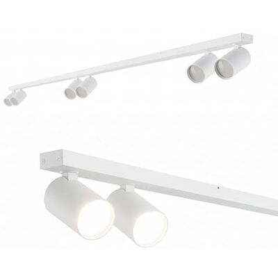 EDO Spots de Plafond Orientable Blanc MALGA LINE 6, Plafonnier 6 Spots avec Douille GU10, Éclairage de Plafond Moderne, Luminaire 230V, Barre de Spot sans Ampoules pour Salon Chambre à Coucher EDO Spots de Plafond Orientable Blanc MALGA LINE 6, Plafonnier 6 Spots avec Douille GU10, Éclairage de Plafond Moderne, Luminaire 230V, Barre de Spot sans Ampoules pour Salon Chambre à Coucher