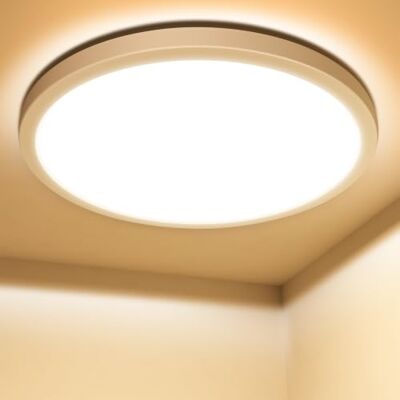 Lepro Plafonnier LED étanche 18 W Blanc chaud 22 cm Plafonnier encastré équivalent à 100 W, 1800 lm pour salon, chambre, porche et couloir Lepro Plafonnier LED étanche 18 W Blanc chaud 22 cm Plafonnier encastré équivalent à 100 W, 1800 lm pour salon, chambre, porche et couloir
