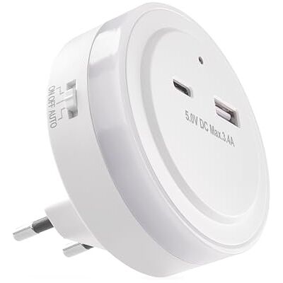 Emos Veilleuse P3323 - Lampe avec Capteur et USB Emos Veilleuse P3323 - Lampe avec Capteur et USB