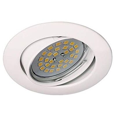 wonderlamp Lot de 5 spots encastrés Basic de plafond rond avec douille GU10 Diamètre 8,5 x 1,5 cm Œil de boeuf basculant 30° Blanc wonderlamp Lot de 5 spots encastrés Basic de plafond rond avec douille GU10 Diamètre 8,5 x 1,5 cm Œil de boeuf basculant 30° Blanc