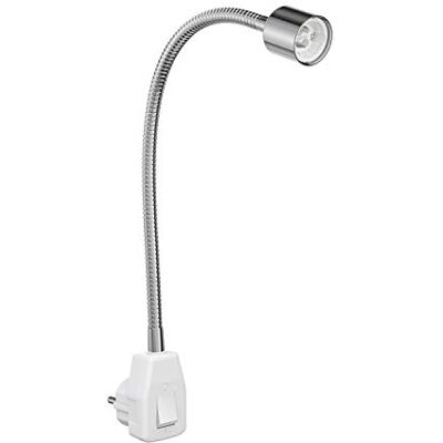 ledscom.de Lampe à prise/lampe de lecture LESCH, col de cygne, chrome/blanc, 1x GU10 max. 10W ledscom.de Lampe à prise/lampe de lecture LESCH, col de cygne, chrome/blanc, 1x GU10 max. 10W