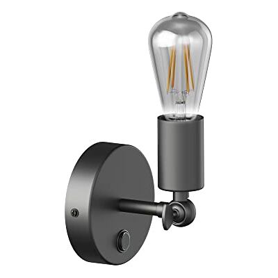 ledscom.de Lampe murale vintage FETRO Interrupteur, noir, orientable + Lampe LED 240lm, blanc extra-chaud ledscom.de Lampe murale vintage FETRO Interrupteur, noir, orientable + Lampe LED 240lm, blanc extra-chaud