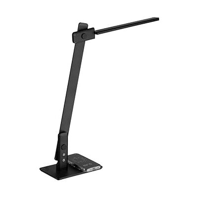 Alco -Albert 904-11 Lampe de bureau LED avec fonction de recharge, noire, 3 niveaux de luminosité, recharge USB et par induction, lampe de table à intensité variable Alco -Albert 904-11 Lampe de bureau LED avec fonction de recharge, noire, 3 niveaux de luminosité, recharge USB et par induction, lampe de table à intensité variable