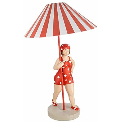 GILDE Lampe Badenixe Becky rouge/blanc 60 x 38 cm GILDE Lampe Badenixe Becky rouge/blanc 60 x 38 cm