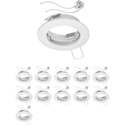 ledscom.de 12x cadre d'encastrement pour plafond FERE cadre d'encastrement blanc mat (LED/halogène/MR16/50mm) incl. douille GU5.3 ledscom.de 12x cadre d'encastrement pour plafond FERE cadre d'encastrement blanc mat (LED/halogène/MR16/50mm) incl. douille GU5.3