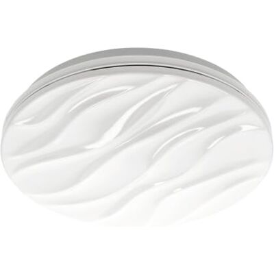 GTV Plafonnier LED DELION, 32W 2560lm, 4000K Lumière Blanche Neutre, IP44, Design Vague Moderne, Luminaire de Plafond Rond Ø375mm pour Salon et Chambre, Blanc GTV Plafonnier LED DELION, 32W 2560lm, 4000K Lumière Blanche Neutre, IP44, Design Vague Moderne, Luminaire de Plafond Rond Ø375mm pour Salon et Chambre, Blanc
