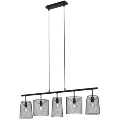 Briloner Leuchten Lampe à suspension, lampe à suspension 5-flamme, rétro, vintage, abat-jour grillagé, 5x E14, max. 40 Watt, métal, noir, 960x1.200mm (LxH) Briloner Leuchten Lampe à suspension, lampe à suspension 5-flamme, rétro, vintage, abat-jour grillagé, 5x E14, max. 40 Watt, métal, noir, 960x1.200mm (LxH)