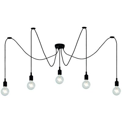 LUCIDE FIX Suspension 5xE27 Convient aux mezzanines et plafonds hauts Noir LUCIDE FIX Suspension 5xE27 Convient aux mezzanines et plafonds hauts Noir