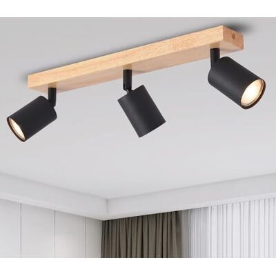 ANWIO Plafonnier noir, plafonnier pour chambre à coucher, cuisine, plafonniers avec bases GU10, 3 voies pour salon (EUS-EA19, sans ampoules) ANWIO Plafonnier noir, plafonnier pour chambre à coucher, cuisine, plafonniers avec bases GU10, 3 voies pour salon (EUS-EA19, sans ampoules)