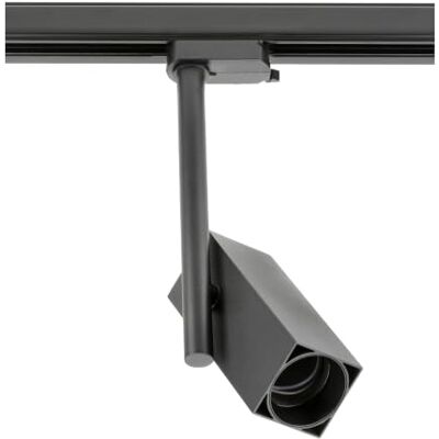 GTV Spot sur Rail Monophasé GROSSO, Tête Orientable et Design Carré, Douille GU10, Max 20W, IP20, Luminaire pour Plafond, Aluminium, Finition Noire GTV Spot sur Rail Monophasé GROSSO, Tête Orientable et Design Carré, Douille GU10, Max 20W, IP20, Luminaire pour Plafond, Aluminium, Finition Noire