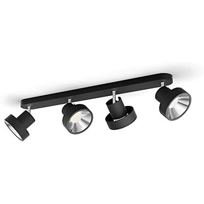 Philips LED Spot Bukko, 4 points de lumière, LED SceneSwitch, Métal Noir Philips LED Spot Bukko, 4 points de lumière, LED SceneSwitch, Métal Noir