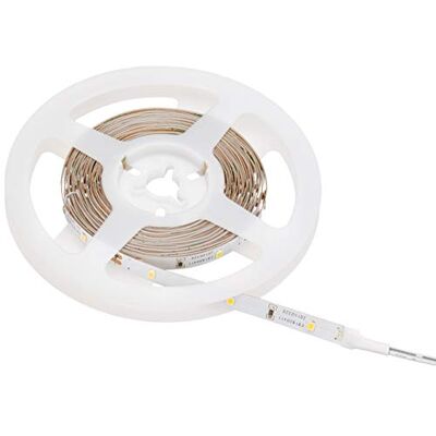 MÜLLER LICHT Bande LED pour éclairage indirect blanc chaud (3000 K), raccourcissable, flexible et autocollant, 5 m de longueur MÜLLER LICHT Bande LED pour éclairage indirect blanc chaud (3000 K), raccourcissable, flexible et autocollant, 5 m de longueur