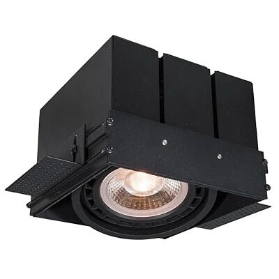 GTV MILO Spot Encastrable Sans Cadre Plafonnier Carré Encastrable Noir 1× GU10 ES111 Orientable 14 × 14,6 × 10,5 cm, IP20, 220-240V, Max 40W, Downlight pour Salon Éclairage Intérieur GTV MILO Spot Encastrable Sans Cadre Plafonnier Carré Encastrable Noir 1× GU10 ES111 Orientable 14 × 14,6 × 10,5 cm, IP20, 220-240V, Max 40W, Downlight pour Salon Éclairage Intérieur