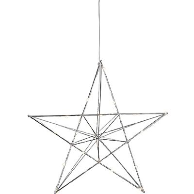 EGLO Décoration de Noël LED suspendue, étoile décorative à suspendre, déco lumineuse avec minuterie, déco fenêtre en métal chromé, lumière blanc chaud EGLO Décoration de Noël LED suspendue, étoile décorative à suspendre, déco lumineuse avec minuterie, déco fenêtre en métal chromé, lumière blanc chaud
