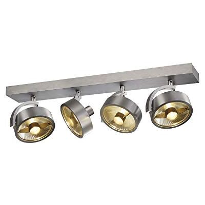 SLV KALU CW, Applique murale d'intérieur et de plafond, Quad, QPAR111 en aluminium brossé 4 x 75 W Argenté SLV KALU CW, Applique murale d'intérieur et de plafond, Quad, QPAR111 en aluminium brossé 4 x 75 W Argenté