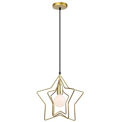 iDEGU Lustre Suspension Moderne Suspension Luminaire Étoile 360° Réglable Plafonnier E27 Métal Lampe de Plafond pour Enfants Chambre Décor de Noël, 32cm, Couleur: Or iDEGU Lustre Suspension Moderne Suspension Luminaire Étoile 360° Réglable Plafonnier E27 Métal Lampe de Plafond pour Enfants Chambre Décor de Noël, 32cm, Couleur: Or