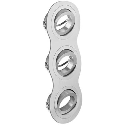 GTV MORENA TRIO Spot encastrable rond – Plafonnier inclinable en aluminium argenté (inox), IP20, convient pour ampoules MR16, 3 x 50 W, idéal pour salon, cuisine et bureau GTV MORENA TRIO Spot encastrable rond – Plafonnier inclinable en aluminium argenté (inox), IP20, convient pour ampoules MR16, 3 x 50 W, idéal pour salon, cuisine et bureau