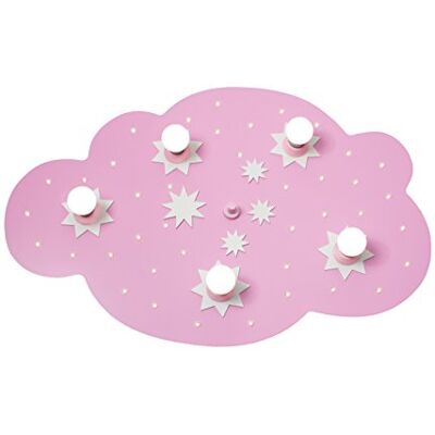 elobra Plafonnier « Nuage étoilé » rose avec 40 LED blanc chaud 137017 elobra Plafonnier « Nuage étoilé » rose avec 40 LED blanc chaud 137017