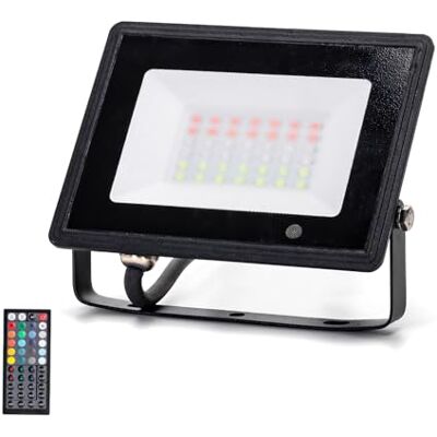 VoltShine Projecteur LED RGB Die-Cast noir 30W : illuminez vos espaces avec style. Design robuste et moderne, idéal pour les événements, les fêtes ou la décoration. Couleurs vives et économe en VoltShine Projecteur LED RGB Die-Cast noir 30W : illuminez vos espaces avec style. Design robuste et moderne, idéal pour les événements, les fêtes ou la décoration. Couleurs vives et économe en