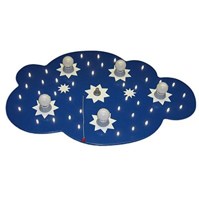 elobra Plafonnier nuage pour chambre d'enfant Lampe murale Bleu Ciel étoilé pour bébés et enfants Avec veilleuse LED Bleu foncé elobra Plafonnier nuage pour chambre d'enfant Lampe murale Bleu Ciel étoilé pour bébés et enfants Avec veilleuse LED Bleu foncé