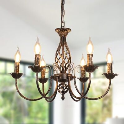 Comely Lustres Rétro Fer Pendentif, Réglable en Hauteur Suspension Luminaire Lustre en Fer Forgé, Bougie Classique Noir E14 Chandelier pour Manger Cuisine Chambre Salon Comely Lustres Rétro Fer Pendentif, Réglable en Hauteur Suspension Luminaire Lustre en Fer Forgé, Bougie Classique Noir E14 Chandelier pour Manger Cuisine Chambre Salon