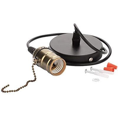 FTVOGUE E27 Support de lampe Support, Ampoules spéciales Ampoules de décoration de lampe à suspension vintage avec interrupteur à chaîne et base de lampe montée au plafond(or) FTVOGUE E27 Support de lampe Support, Ampoules spéciales Ampoules de décoration de lampe à suspension vintage avec interrupteur à chaîne et base de lampe montée au plafond(or)