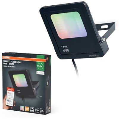 OSRAM Projecteur LED SMART+ Matter Floodlight, 10W, 800lm, RGBW 16 millions de couleurs, 3000K, WiFi, Matter, Alexa/Google, IP65 OSRAM Projecteur LED SMART+ Matter Floodlight, 10W, 800lm, RGBW 16 millions de couleurs, 3000K, WiFi, Matter, Alexa/Google, IP65