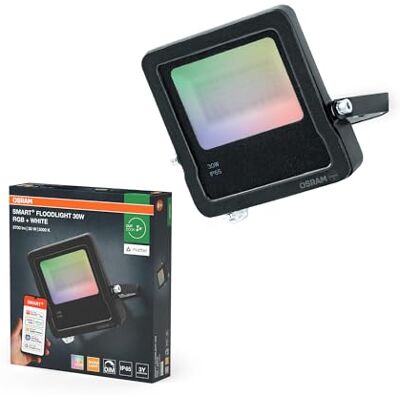 OSRAM Projecteur LED SMART+ Matter Floodlight, 20W, 1600lm, RGBW 16 millions de couleurs, 3000K, WiFi, Matter, Alexa/Google, IP65 OSRAM Projecteur LED SMART+ Matter Floodlight, 20W, 1600lm, RGBW 16 millions de couleurs, 3000K, WiFi, Matter, Alexa/Google, IP65