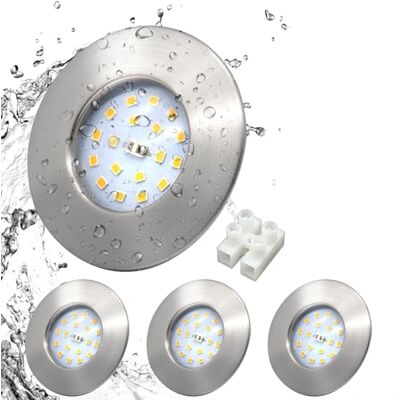 HiBay Lot de 4 spots LED encastrables ultra plats 230 V avec 4 spots LED 5 W 500 lm 4500 K 60 mm 65 mm IP44 Blanc neutre HiBay Lot de 4 spots LED encastrables ultra plats 230 V avec 4 spots LED 5 W 500 lm 4500 K 60 mm 65 mm IP44 Blanc neutre