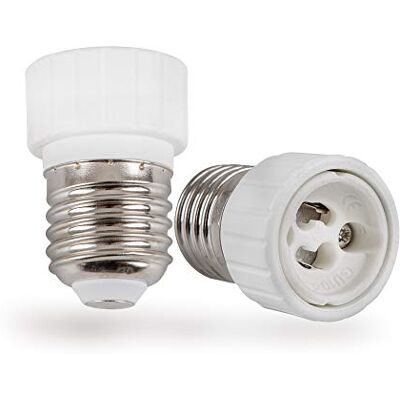 Mextronic Adaptateur de base de lampe en céramique E27 vers GU10 : adaptateur en céramique pour ampoules LED, lampes halogènes, ampoules CFL Mextronic Adaptateur de base de lampe en céramique E27 vers GU10 : adaptateur en céramique pour ampoules LED, lampes halogènes, ampoules CFL