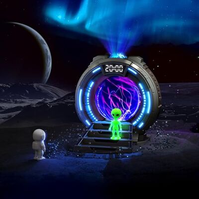 Gemmac Projecteur Bluetooth Galaxy avec Boule Plasma, Réveil LED avec Veilleuse Intégrée Bruit Blanc avec Télécommande, Décoration de Chambre de Science Fiction pour Adultes Cadeau Anniversaire Gemmac Projecteur Bluetooth Galaxy avec Boule Plasma, Réveil LED avec Veilleuse Intégrée Bruit Blanc avec Télécommande, Décoration de Chambre de Science Fiction pour Adultes Cadeau Anniversaire