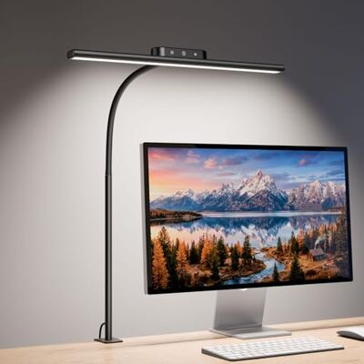 Lepro Lampe de Bureau, Flexible et Réglable Confortable pour les Yeux Gain de Place Large Plage d'éclairage 11W Lampe Bureau Pince, 5 Modes de Couleur et 5 Luminosité, Noir Lepro Lampe de Bureau, Flexible et Réglable Confortable pour les Yeux Gain de Place Large Plage d'éclairage 11W Lampe Bureau Pince, 5 Modes de Couleur et 5 Luminosité, Noir
